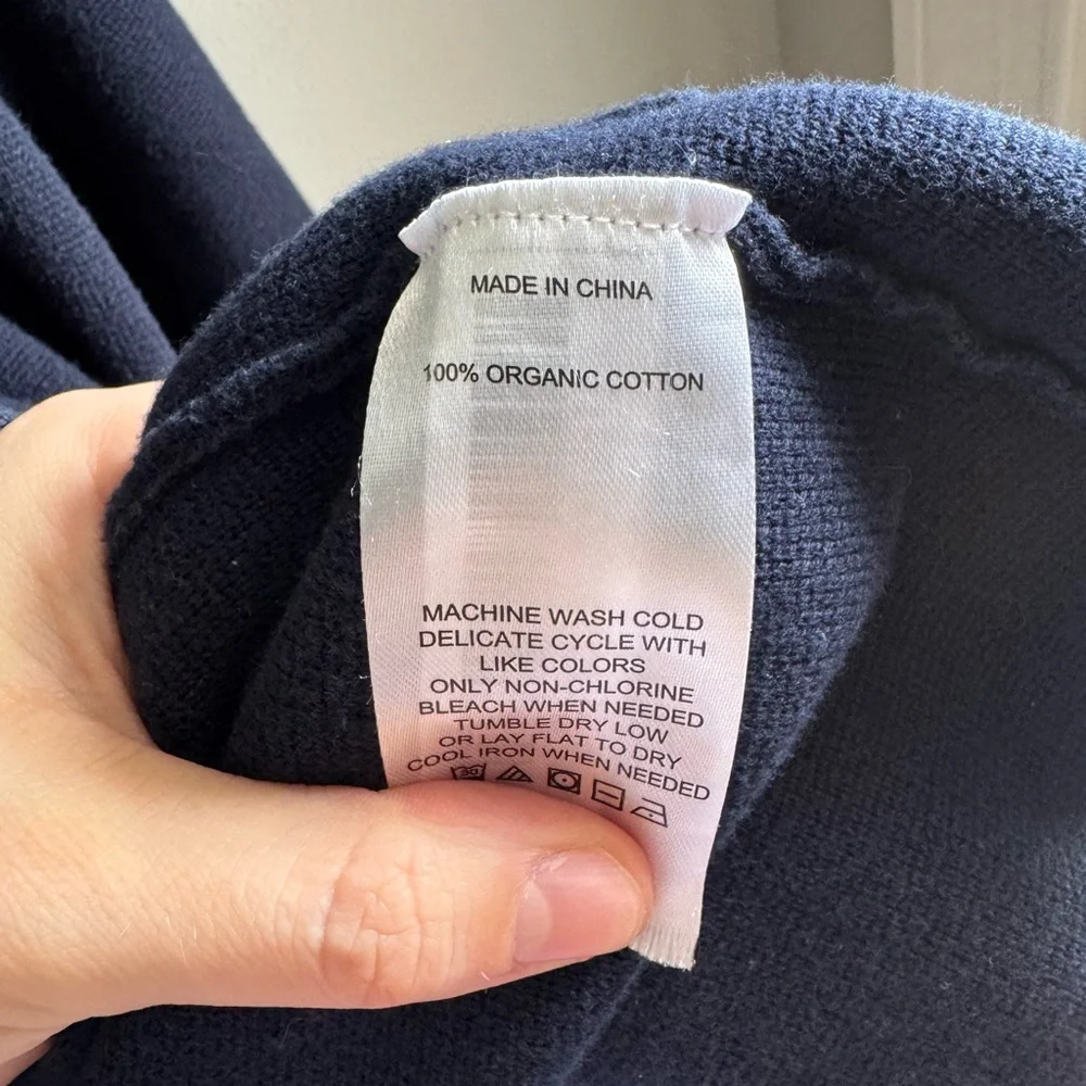 Quince Organic Cotton Knit Blazer, Navy, Size M - Picture 5 of 5